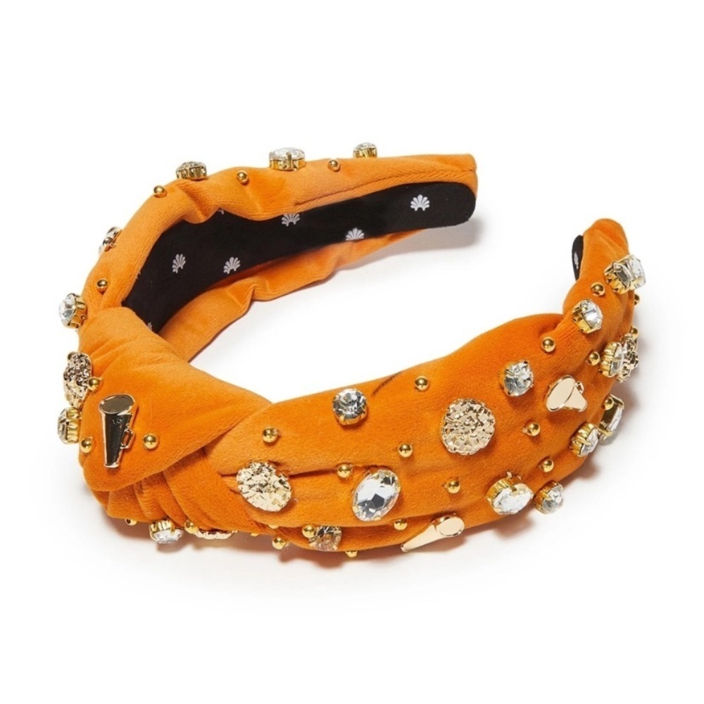 Lele Sadoughi Orange Knotted Gameday Fan Headband
